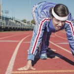 woman, athlete, running